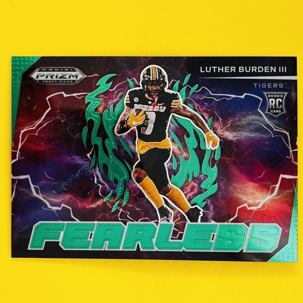 2025 Panini Prizm Draft Picks‎ Luther Burden III RC Fearless Green Prizm #F-LBN